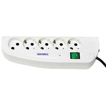 Сетевой фильтр "Vektor Z" 5 розеток 3м белый 16А