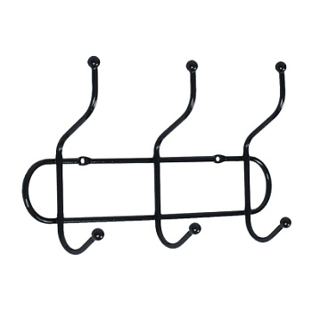 Вешалка настенная "Дружба 3" 26*15*6см , черный мет ВН330ч