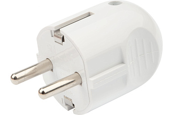 Вилка Евро прямая с з/к 16А белая/бежевая  REXANT***