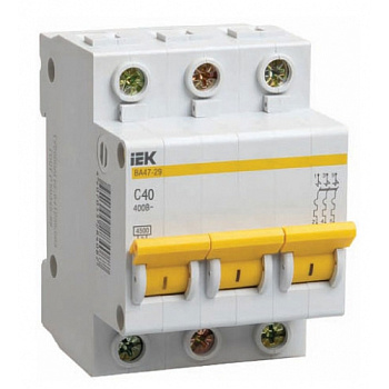 Автомат 3 полюсный 40А ИЭК/ВА47-29