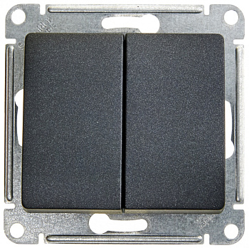 Переключатель двухклавишный GLOSSA антрацит сх.6  GSL000765