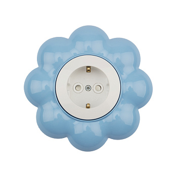 Розетка  KRANZ HAPPY Ромашка с/у/ с/з, с/ш  белая-голубая
