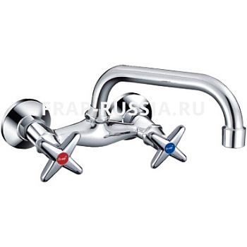 Смеситель для кухни, силумин, керамическая кран-букса F4712, хром