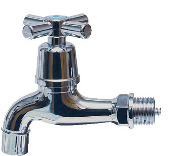 Кран пластмассовый водоразборный хром/ 66451