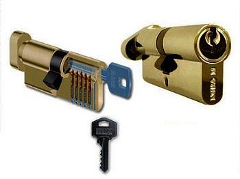 Цилиндровый механизм ЛУВ-60/ключ-завертка/золото 
