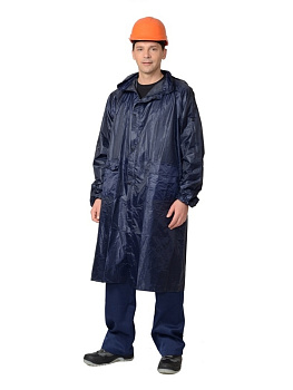 Дождевик-плащ нейлоновый темно-синий XXL/XXXL (молния,кнопка)***