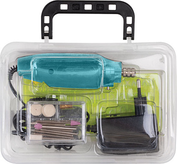 Гравировальная машина мини 12Вт, 12000 об/мин, 3.2 мм, адаптер, набор насадок, кейс