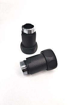 Соединение  прям. г/ш 1"х3/4" (Черный муар) INDIGO пара