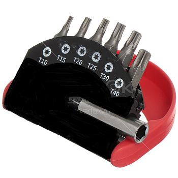 Набор бит Pobedit, 25мм ( адаптер,Т10,Т15,Т20,Т25,Т30,Т40),  7шт/2619003