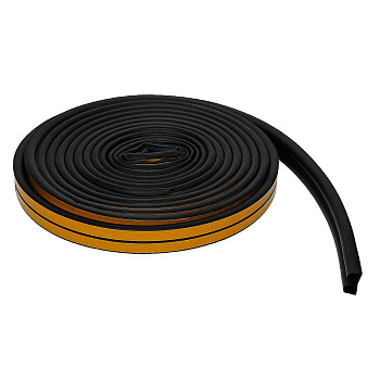 Уплотнитель профиль D (черный) 9*7,5-8мм 