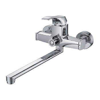 Смеситель  LEDEME для ванны с длинным изливом, нержав.сталь, керамический картридж d=35 (300)/L72203