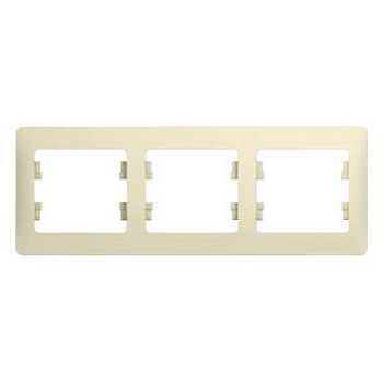 Рамка 3 постовая горизонтальная GLOSSA бежевая  GSL000203
