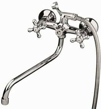 Смеситель MELODIA Galateo для ванной длинный излив крест керамика MDV40241