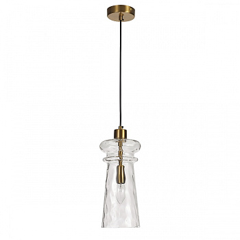 Подвес E14 1*40W бронзовый/прозрачный/металл/стекло