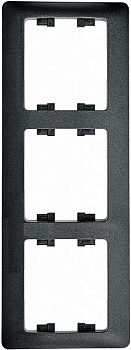 Рамка 3 постовая вертикальная GLOSSA антрацит  GSL000707