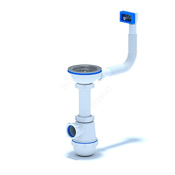 Сифон "АНИ ГРОТ" 3 1/2" с переливом для мойки /А0145S