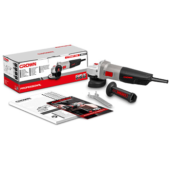 Угловая шлиф.машина CROWN CT13497-125, Диаметр диска 125 мм, 860 Вт 11000 об/мин., вес 2 кг.,							
