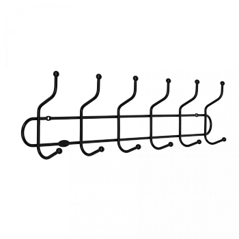 Вешалка настенная  "Дружба 6" 56*15*6см черный мет ВН320ч