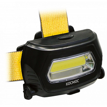 Фонарь налобный KOC-LipoH3(литиевый аккумулятор0,8Ah)1светодиод COB 3W(300lm)черный зарядка220V