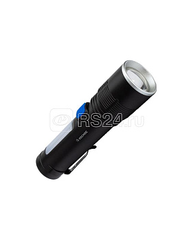 Фонарь аккумуляторный ручной 10Вт LED+2Вт COB LED zoom-линза Li-ion 18650 1800мА.ч 