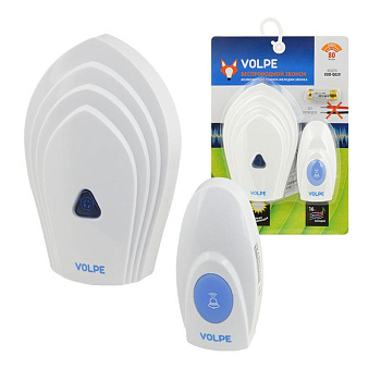 Звонок VOLPE UDB-Q029 W-R1T1-16S беспроводной 16 мелодий/80м/белый