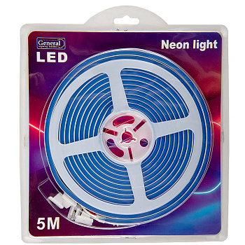 Лента гибкий неон 2835 120LED/12V/ 9,6Вт 1м/ синий/IP67/5м.