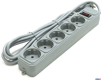 Сетевой фильтр POWER CUBE B  5,0 м/5 розеток серый