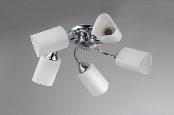 Люстра ricco 5*E27*60W, ТС-995-505, серебро/белый