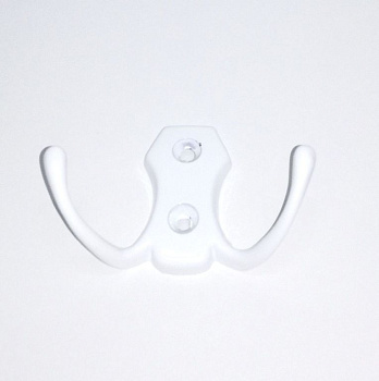 Крючок 2-х рожковый К56 / К203 белый***