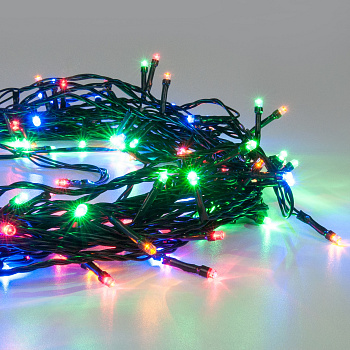 Гирлянда  200LED/RGB/  16мертов/ черный шнур/с контроллером