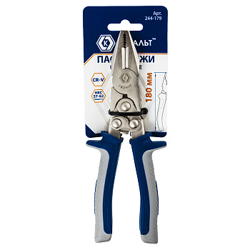 Пассатижи КОБАЛЬТ рычажные 180мм CR-V/244-179