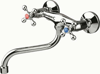Смеситель настенный Ledem нижний излив керамика L4608