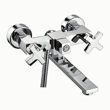 Смеситель ванна Ledem короткий излив крест керамика L3184