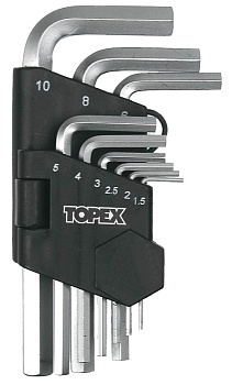 Шестигранные ключи TOPEX 1.5-10 мм, 9 шт./35D955