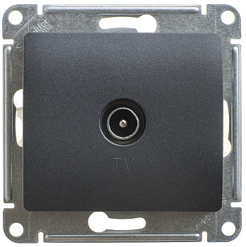 Розетка TV проходная 4DB GLOSSA антрацит GSL000792