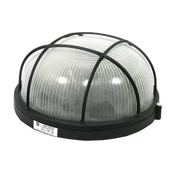 Светильник банник 100Вт НПП-1102 круг с решеткой черный/IP54***