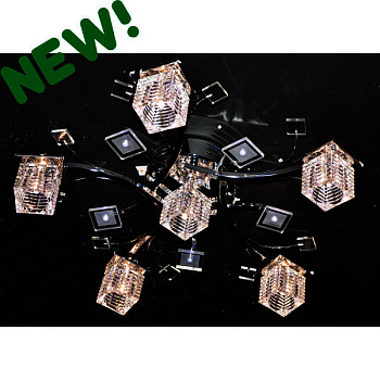 Люстра хром+пульт 1506858/6С G4+Led snow light