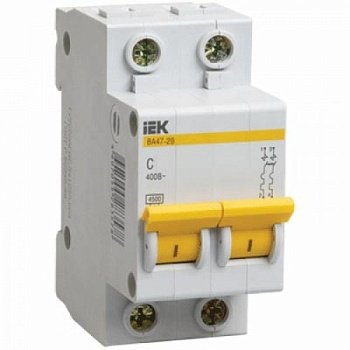 Автомат 2 полюсный 63А ИЭК/ВА47-29