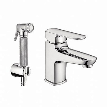 Смеситель LEDEME для  биде с гигиенической лейкой, латунь, керамический картридж d=35/L1254