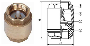 Клапан обратный Terma 1 1/2" латунь