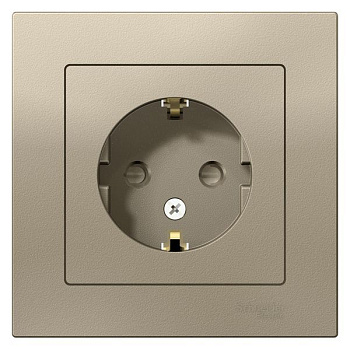 Розетка с/заземлением с/ш шампань 16А AtlasDesign