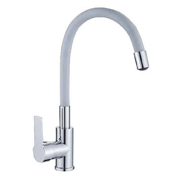 Смеситель для кухни Haiba HB70112-3 с гибким изливом, серый/хром
