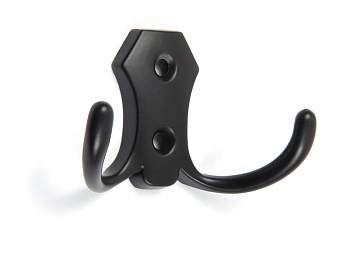Крючок 2-х рожковый К57 / К203BL черный матовый 