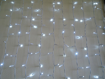 Гирлянда Светодиодный Дождь 2х1.5м эффект мерцания белый провод 220В белый/Neon-Night 