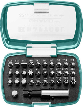 Набор бит KRAFTOOL 25мм с магнитным адаптером 32шт /2610-Н32