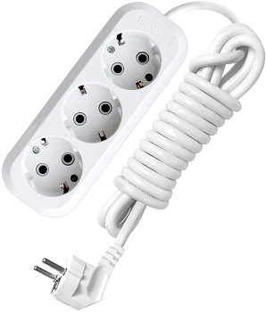 Удлинитель 3 гнезда 10метров с/з/16А/ПВС 3х1 мм2