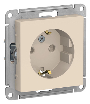 Розетка с/заземлением с/ш бежевая 16А AtlasDesign
