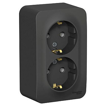 Розетка 2-я с/з наружная антрацит 16А BLANCA