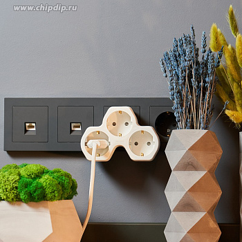 Токер евро  REXANT 16А/с/ш/белый