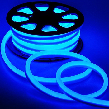 Лента гибкий неон 2835 120LED/220V/9,6Вт 1м/синий/IP67